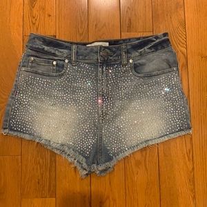 Denim Rhinestone Shorts